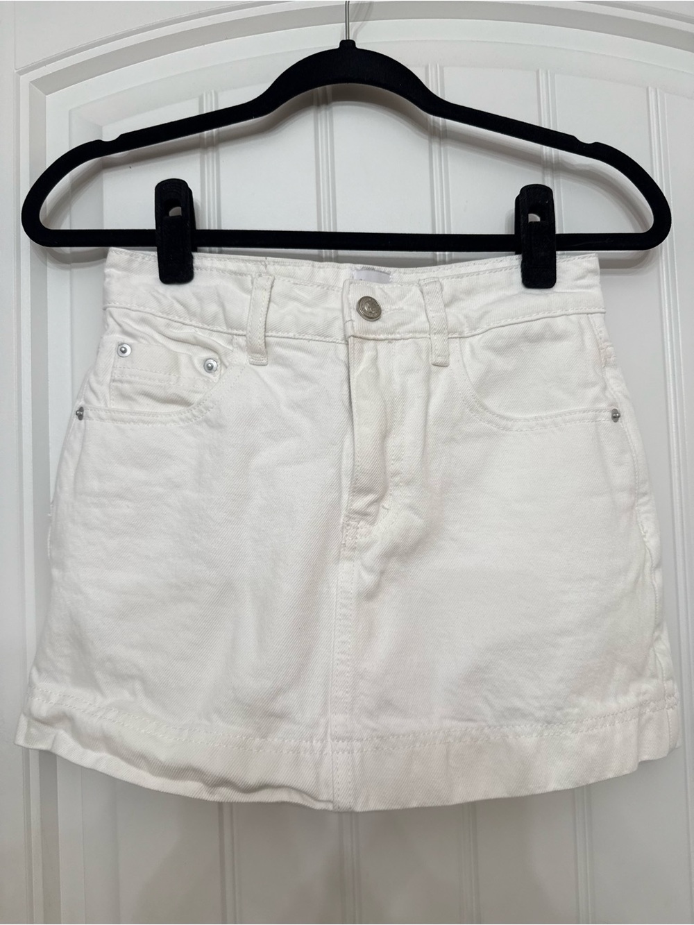 Princess Polly White Denim Skort